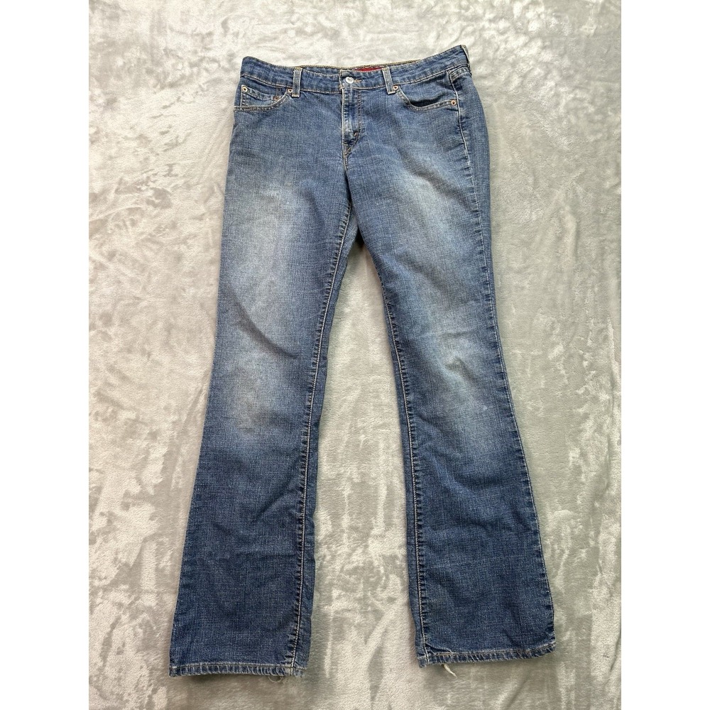 Vintage Levis 518 Superlow Bootcut Jeans Medium Wash Blue Denim Y2K 11 JR L Boho